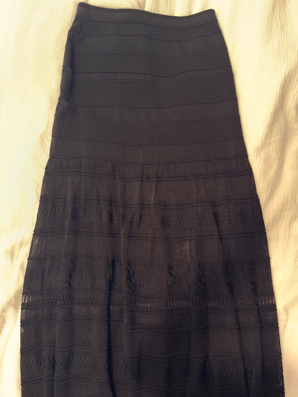 Sandro Black Maxi Panelled Skirt